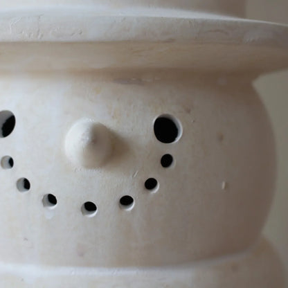 White Terracotta Snowman Figurine