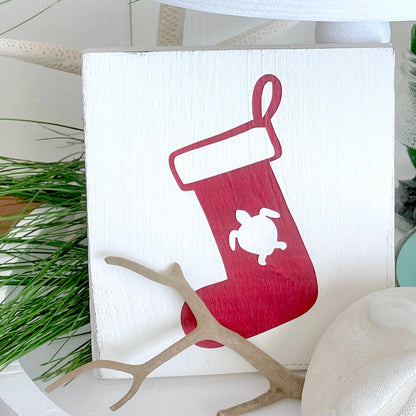 Sea Turtle Christmas Stocking Sign