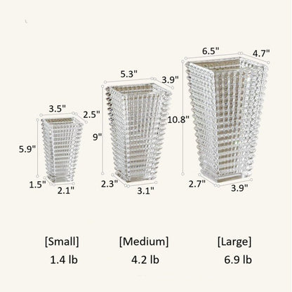 Crystal-Cut Look Glass Vase
