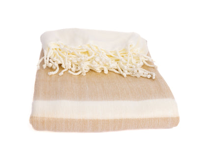 Handwoven Alpaca Throw Blanket | Tobacco & Wheat | Kallpa Collection
