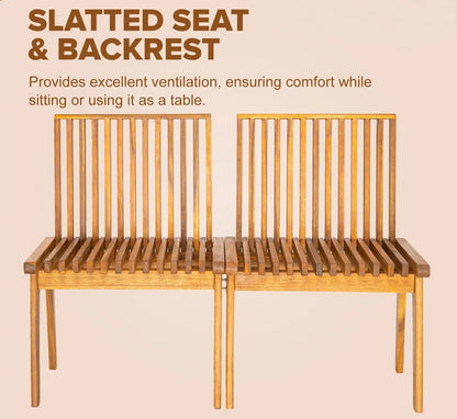 Modular Folding Wooden Bench – 2 Pc.