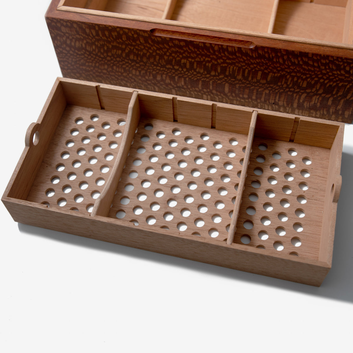 Lacewood Cigar Humidor - Spanish Cedar Lined - 80 Count - Personalized Brass Engraving