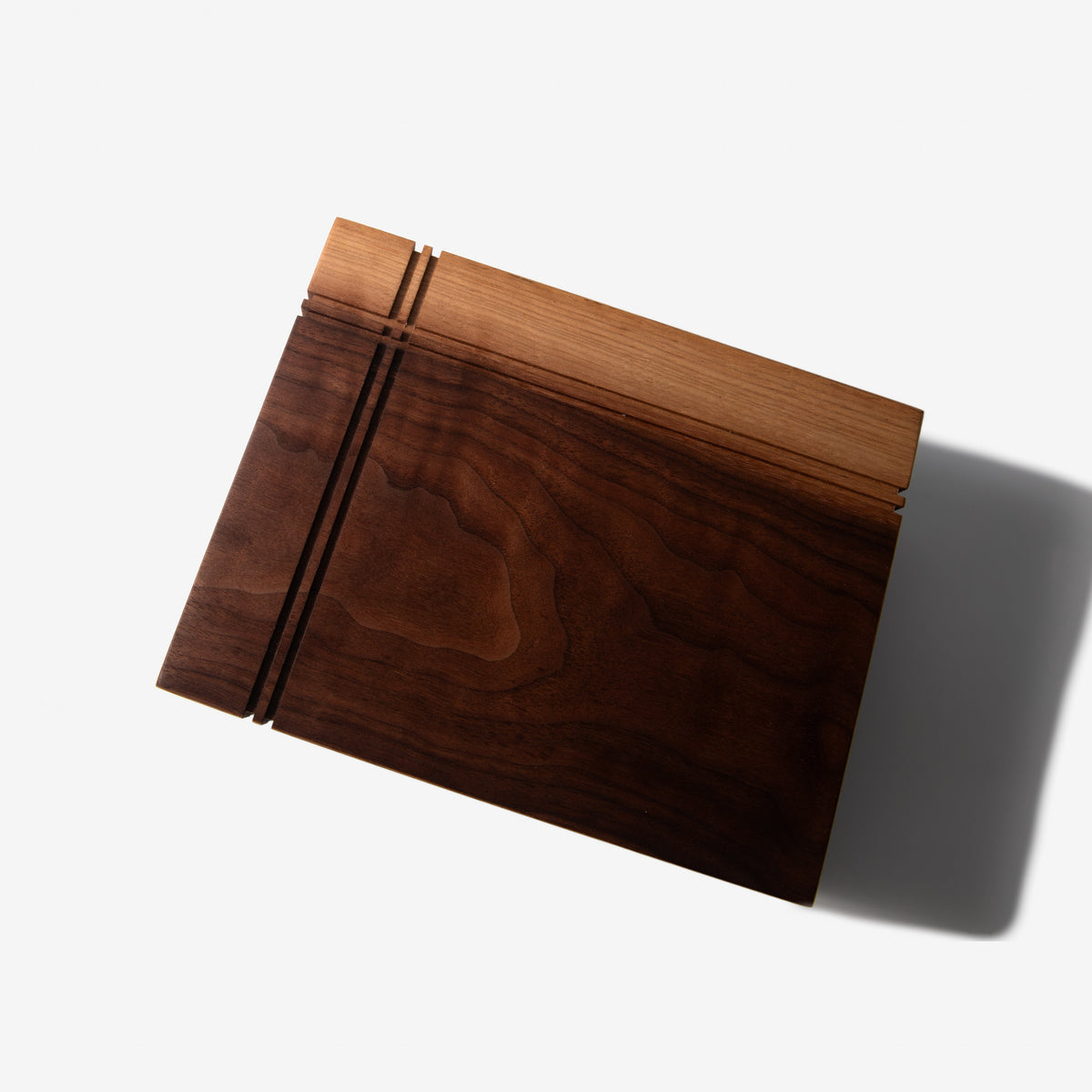 Black Walnut and Maple Keepsake Box - Brass Lock - Personalized Memory Box