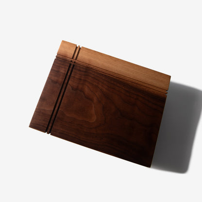 Black Walnut and Maple Keepsake Box - Brass Lock - Personalized Memory Box