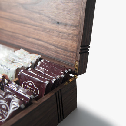 Black Walnut Tea Box - 8 Compartment Wooden Tea Chest