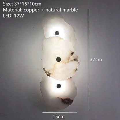 Natural Marble LED Wall Lamp Copper Luxury Novelty Lighting Sconce For Bedroom Living Dining Room Wall Decor Modern Art Design