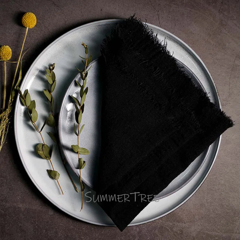 10pcs Large Napkins 41x41cm Rustic Cotton Gauze  Napkin Muslin Tea Towel Dinner Retro Cheesecloth Wedding Party Linen Decor