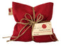 Square Pillow in Red Denim