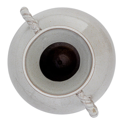 Stoneware Vase with Twisted Handles - Reactive Glaze Ceramic Vase