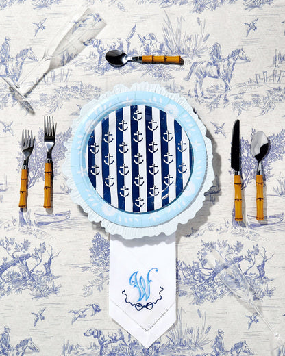 Red Anchor Away Stripes Dessert Plates - 8 Pack