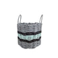Lobster Rope Basket Light Gray and Seafoam, Black Accents