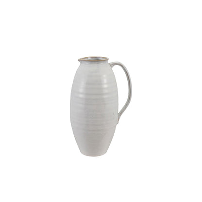 White Stoneware Pitcher – 3-3/4 Quart, 12.5"
