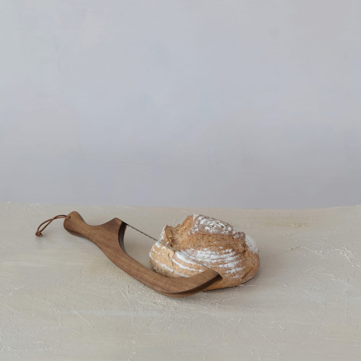 Artisan Bread Bow Knife - Natural Wood with Stainless Steel Blade - Farmhouse Kitchen
