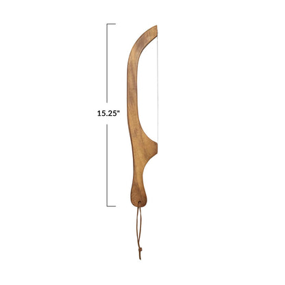 Artisan Bread Bow Knife - Natural Wood with Stainless Steel Blade - Farmhouse Kitchen