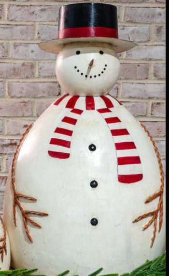 Metal Snowman with Hat , 4 Size Options