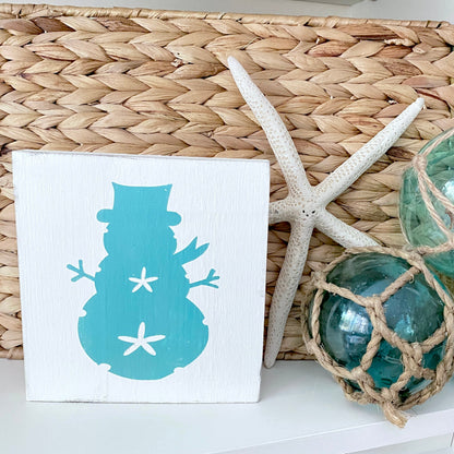 Sand Dollar Snowman Sign