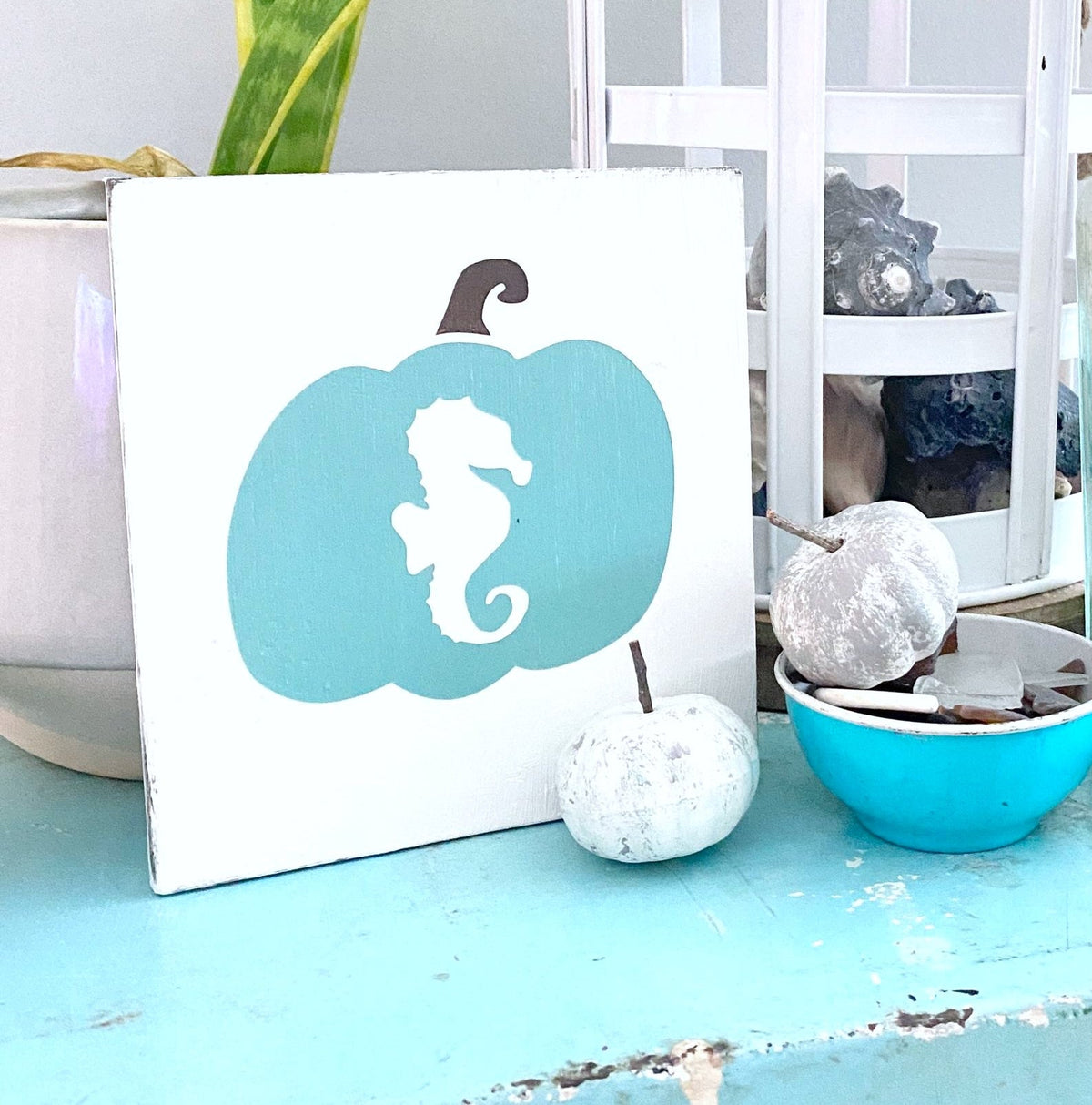 Seahorse Pumpkin Sign