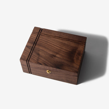 Black Walnut and Maple Keepsake Box - Brass Lock - Personalized Memory Box