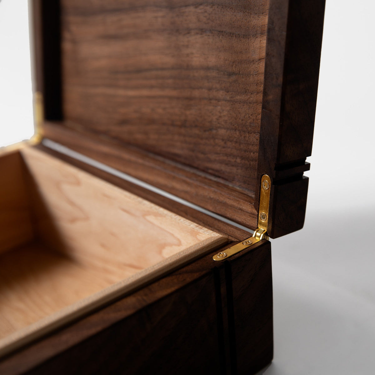 Black Walnut and Maple Keepsake Box - Brass Lock - Personalized Memory Box