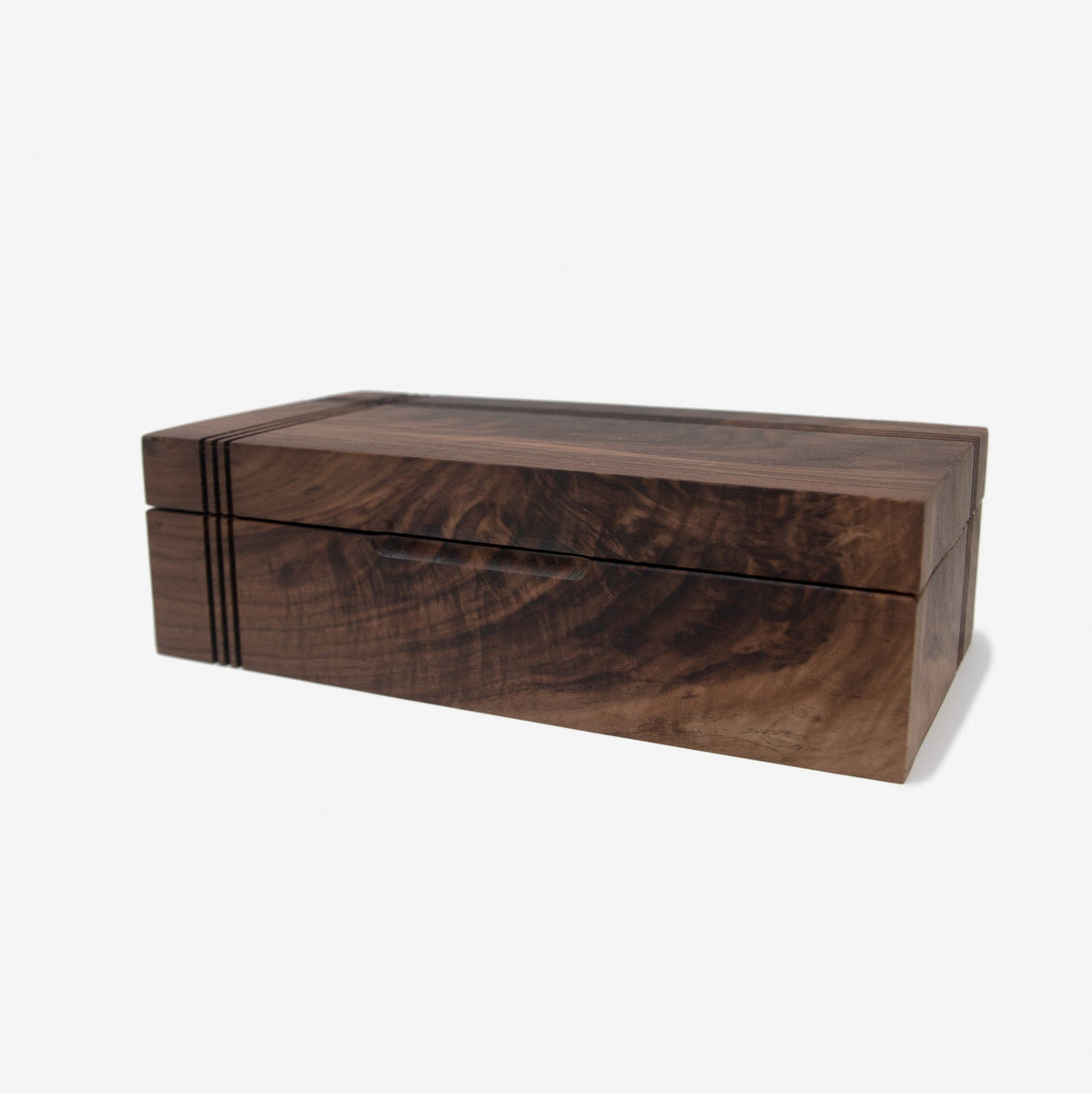 Black Walnut Tea Box - 8 Compartment Wooden Tea Chest