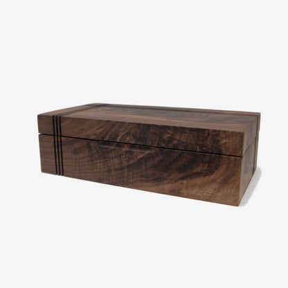 Black Walnut Tea Box - 8 Compartment Wooden Tea Chest