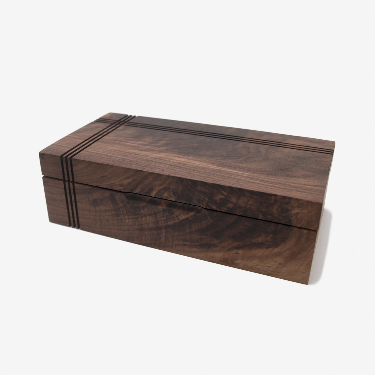 Black Walnut Tea Box - 8 Compartment Wooden Tea Chest