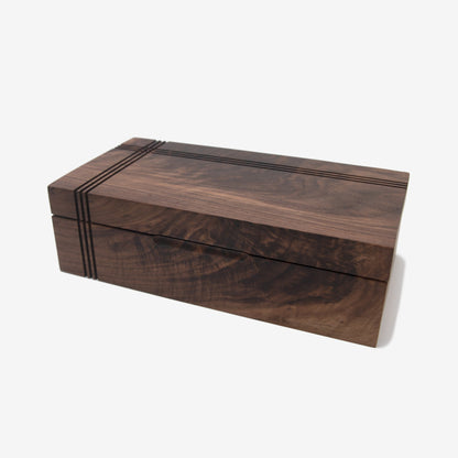 Black Walnut Tea Box - 8 Compartment Wooden Tea Chest