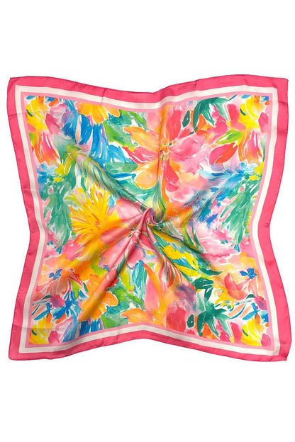 Watercolor Print Square Scarf