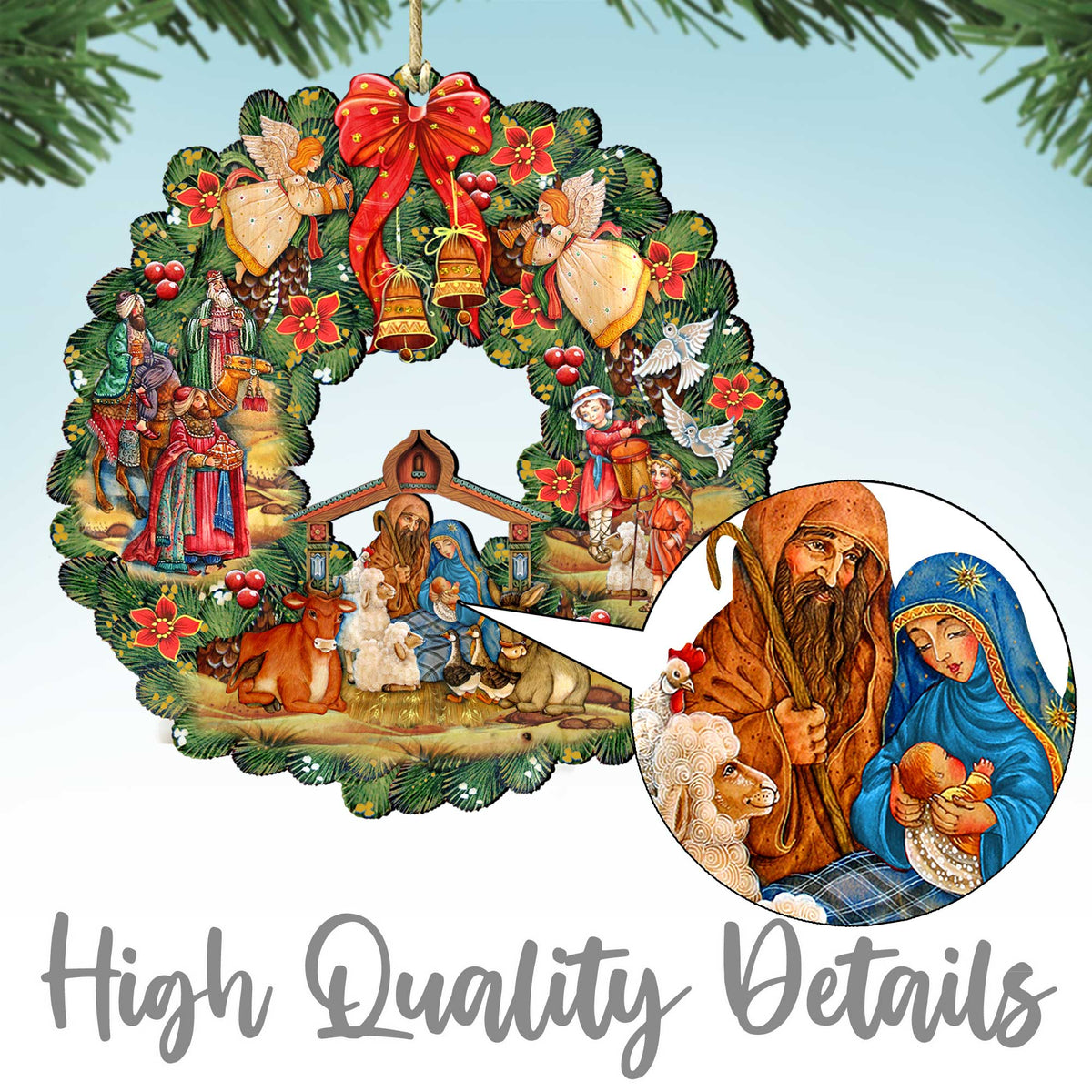 Santa's Holiday Nutcracker Wooden Ornaments by G. Debrekht - Christmas Santa Snowman Decor - 8691401