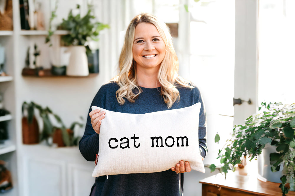 Cat Mom Throw Pillow