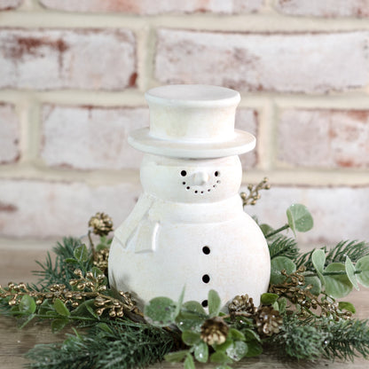 White Terracotta Snowman Figurine