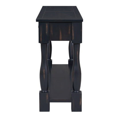 63" Console Table with Drawers and Shelf - Espresso
