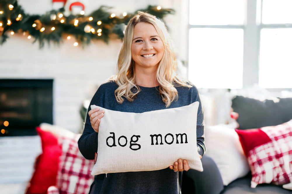 Dog Mom Throw Pillow