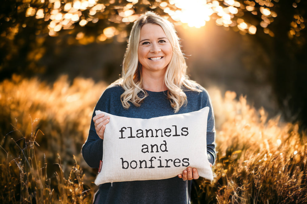 Flannels & Bonfires Fall Pillow