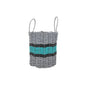 Lobster Rope Basket Light Gray and Teal, Black Accents