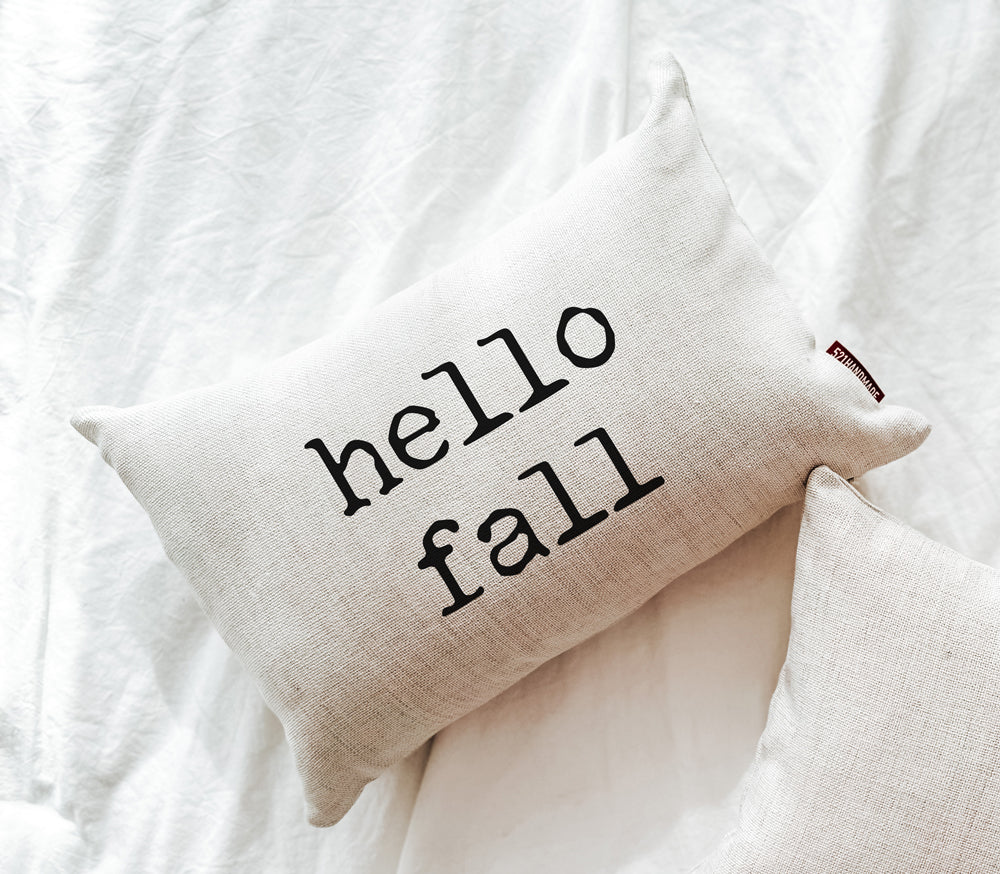 Hello Fall Type Pillow