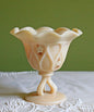Hand Painted Westmoreland Milk Glass Footed Bowl - Signed by Artist
