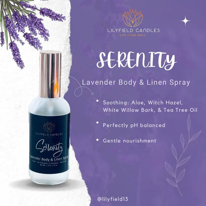 Serenity Room Spray – Luxury Linen & Home Mist for Calm, Clean Living (Lavender)