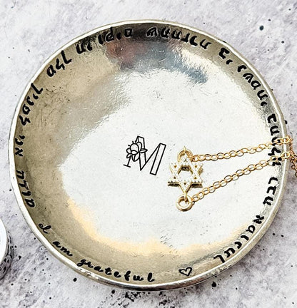 Modeh Ani Personalized Monogram Pewter Trinket Dish