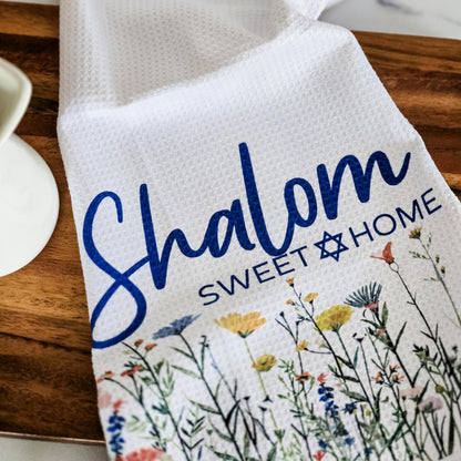 Wildflower Shalom Sweet Home Minimalist Waffle Dish Towel