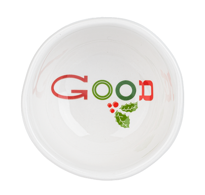 White Ceramic Holiday Tidbit Bowls
