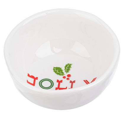White Ceramic Holiday Tidbit Bowls