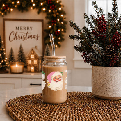Vintage Pink Santa 17oz