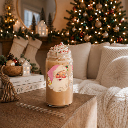 Vintage Pink Santa 17oz