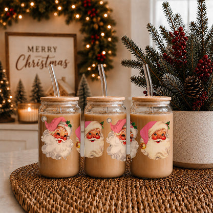 Vintage Pink Santa 17oz