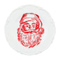 Red Santa Face Toile Dessert Plate