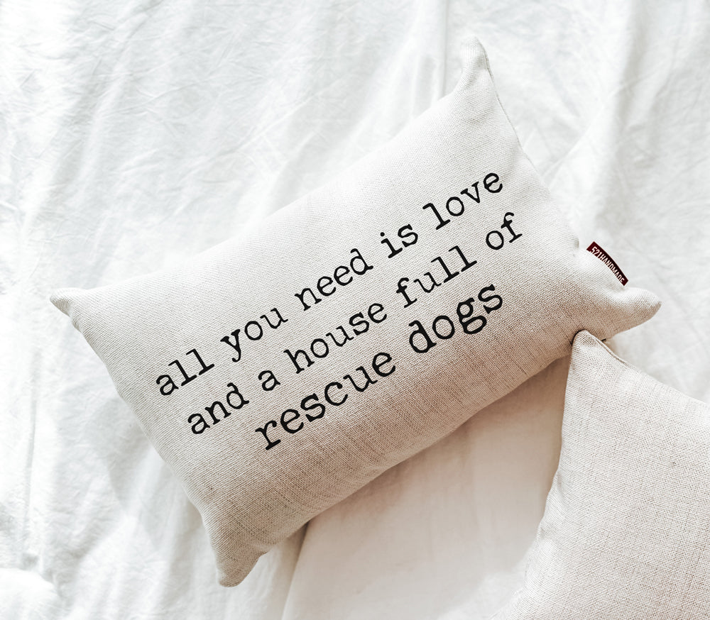 House Full of Rescue Dogs Pillow