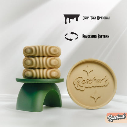 Ribbed Bubble Plant Pot With Drainage and Saucer