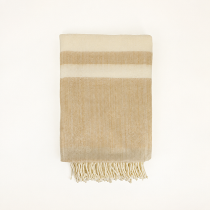 Handwoven Alpaca Throw Blanket | Tobacco & Wheat | Kallpa Collection