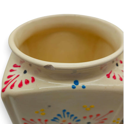 Talavera Ceramic Kitchen Canister Trio | White Multicolor Set